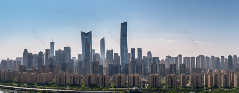 蓝天白云下城市的高楼大厦建筑背景,高清,摄影图,摄影图片,图片大全,摄影图免费下载